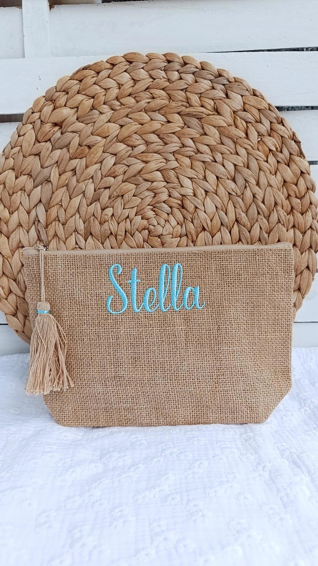 Pochette juta personalizzata con nome