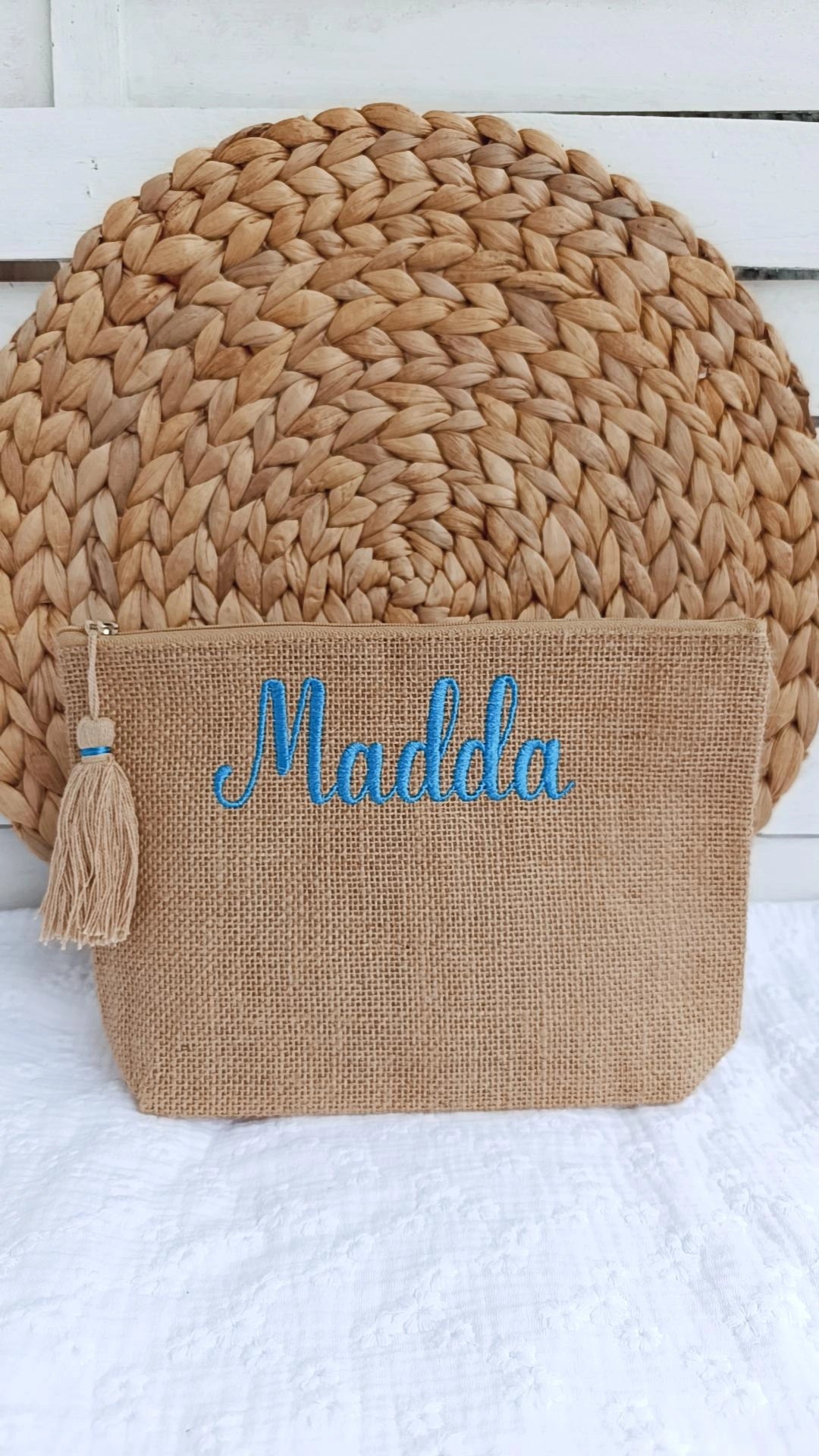 Pochette juta personalizzata con nome