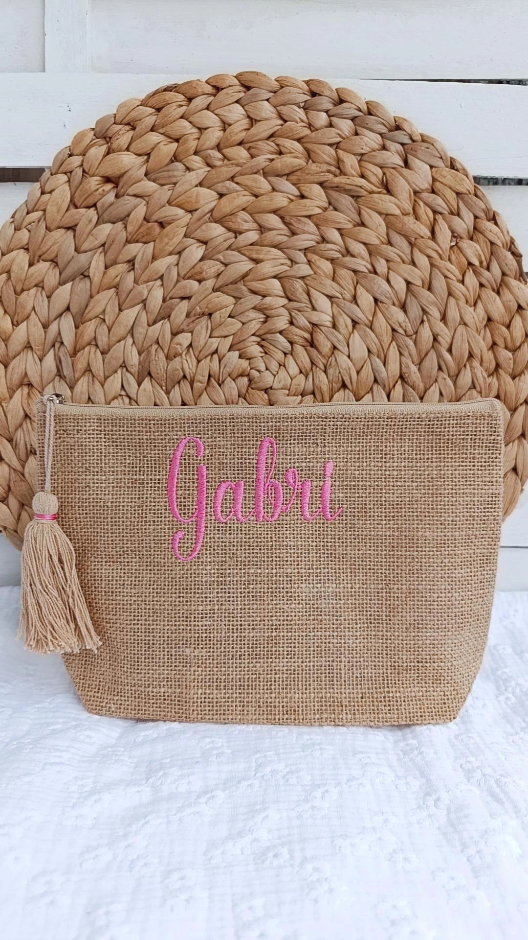 Pochette juta personalizzata con nome