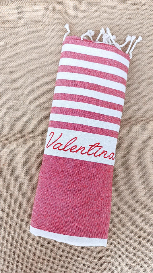 Telo mare fouta personalizzato con nome