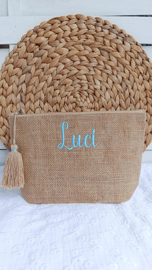 Pochette juta personalizzata con nome