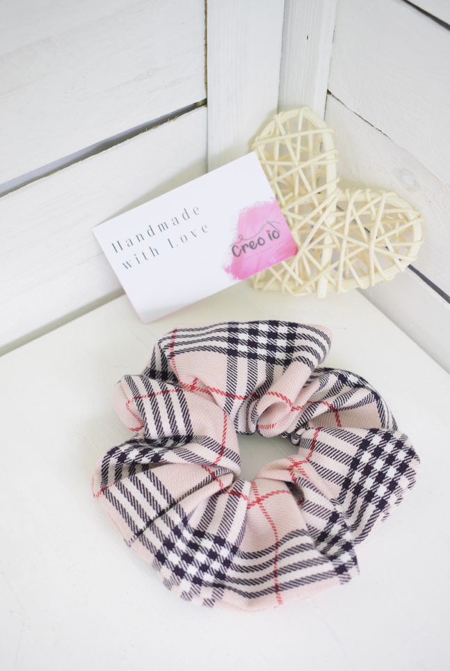 Elastico Scrunchie Tartan Rosa